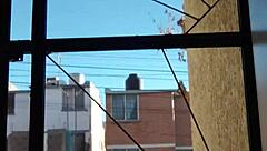 guy practices nudism solo in outdoor public spot