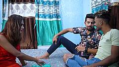 desi girlfriend's wild threesome with boyfriend and his friend goes hardcore 😈 full flick
