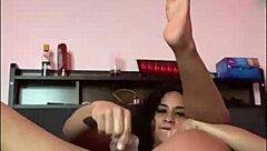 got so horny stretching on my bed 😩 now fucking my dildo deep 🍆💦