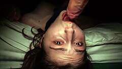 beauty skinny student plays big cock deepthroat cowgirl doggystyle gets cumshot mouth facial sloppy