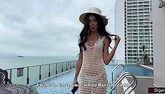 Gorgeous Spanish Blanca Craves TRYING RUSSIAN COCK On Her Wild Vacation By The POOL