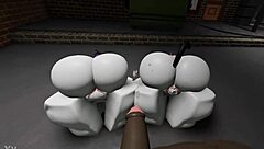 Two BBC-submissive sluts in intense interracial monster cock trio