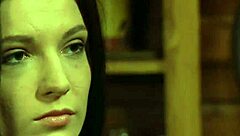 horny blonde mistress strips and fingers bound lesbian slave hard