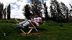 paseo en bici con biker ladyboy, viejito quiere coger su tight ass cumshot