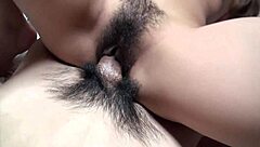 Very cute japanese teen begs for creampie deep in her hairy pussy