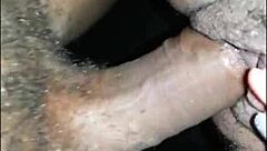 Horny black couple pounds vagina closeup in raw POV