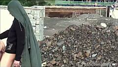 young BLONDE CUTIE gets FUCKED HARD in PUBLIC by 2 guys on STREET