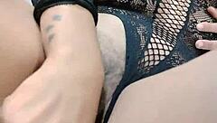 How does my tiny wet black pussy take that huge dildo deep?