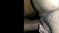 Horny black couple pounds vagina closeup in raw POV