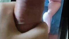 Neighbor friend blasts cum tribute all over my wife!