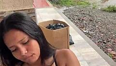 Puta Colombiana Deepthroats Big Cock Bent Over Public