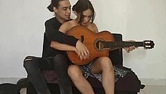 Guitar lessons with stepbro turn into him fingering and pounding my tight wet pussy hard