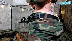 Naughty soldier teen masturbates wildly! 🔥😈