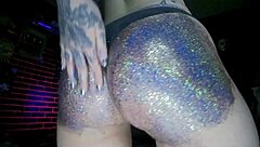 big oiled butt massage with sexy glitters ✨🍑