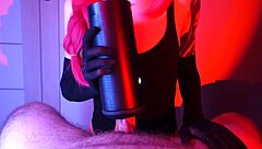 using our new toy on him til he moans then i suck him off good