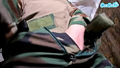 Naughty soldier teen masturbates wildly! 🔥😈