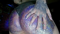 big oiled butt massage with sexy glitters ✨🍑