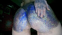 big oiled butt massage with sexy glitters ✨🍑
