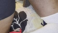 Ebony wife rips clothes for anal toy humiliation on hubby