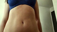 this hot babe climbs on and rides my thick cock cowgirl style for creampie