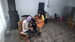 my best friend sneaks off to jerk his monster cock in the music room