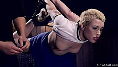 you like watching this blonde get caned bent over in tight bondage?