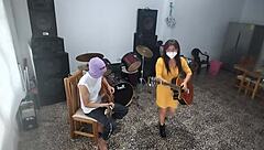 my best friend sneaks off to jerk his monster cock in the music room