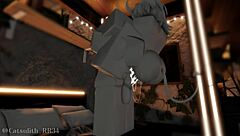 ready for doggystyle creampie after gaming with this bent-over demon girl?