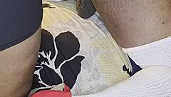 Ebony wife rips clothes for anal toy humiliation on hubby