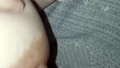 she flashes her big tits and belly on the street casually