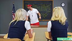 innocent kiara cole scarlett hampton get their hands on big cocks riding petite teen style