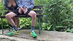 ever wonder what happens when a saggy-titted mature cougar flashes her fat ass outdoors and milks you dry?