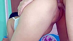 WOW perfect body teen Rides Boyfriend's COCK For Creampie PUSSY Fill