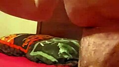 She kneels teasing my cock with licks and deepthroat before jacking it furiously while sucking balls until hot cum explodes on her face after intense face fucking foreplay