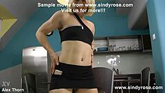 sindy rose blonde shoves huge black dildo deep ass prolapse