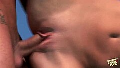 blonde works out topless by pool then bends for outdoor anal pounding