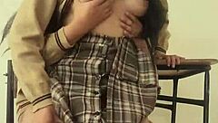 Girlfriend Fucks Friend in Empty Classroom After School Shift in Mexico