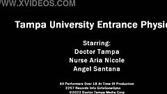 Dr Tampa's Tampa University Exam: Angel Santana's Shaved Pussy Spread