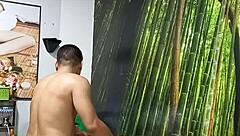 Hubby left for usa so his friend creampies my squirting pussy now