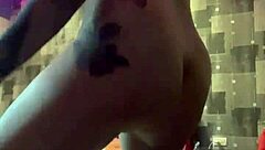 this cool tattooed blonde hangs out casually showing off her wild side