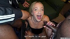 A Stunning French Housekeeper and Big Ass Blonde Friend Ride Black Cock Rough in Hotel Room