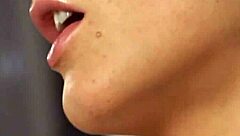 Petite solo beauty teases wet pussy softly with dildo and fingers