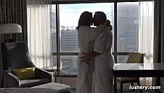 lustery andy and kity submit with toys cock ring and eager pussy licking