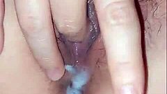 Whoa, check out that wife's creamy white pussy juice gushing everywhere!