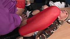 anaya & paige kneel gobbling cocks for job 👅💦