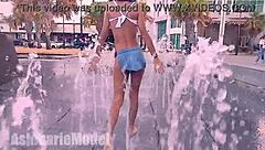 Heart-Pounding Thrill of Hairy Babe's Wet Miniskirt Exposure in Public