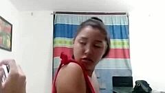 i came home from jogging to suck my husband's huge cock with my latina tits