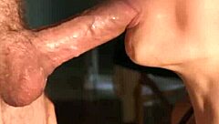 Sloppy amateur wife chokes on monster cock deepthroat gagging till pulsating cum floods her mouth