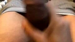 Watch this throbbing monster black cock erupt huge loads after intense masturbation tease