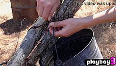 Stunning Blonde Milf Jennifer Love Strips Lingerie Outdoor Petite Tits Natural